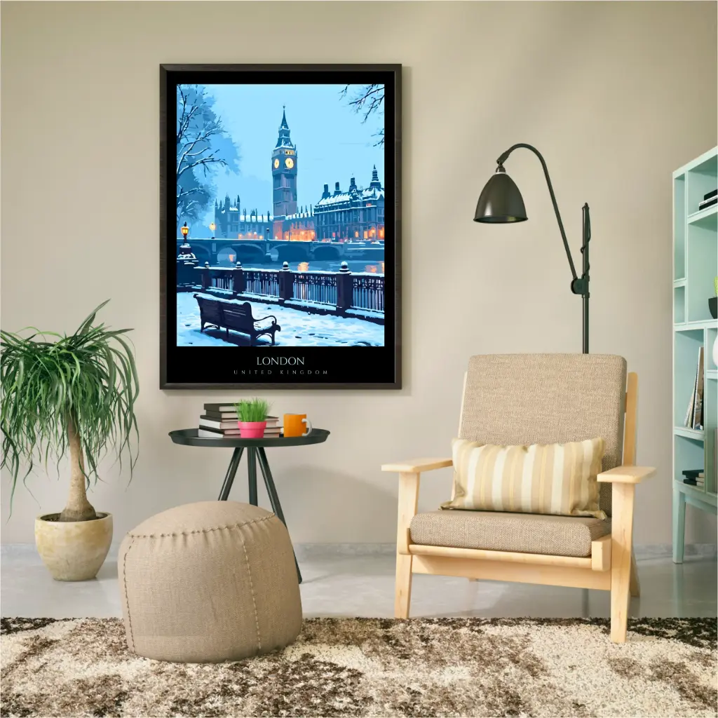 London Winter Wall Art – Snowy Elegance for Your Home Decor